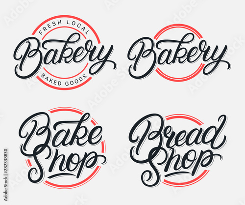 Set of Bakery, Bake Shop and Bread Shop logo