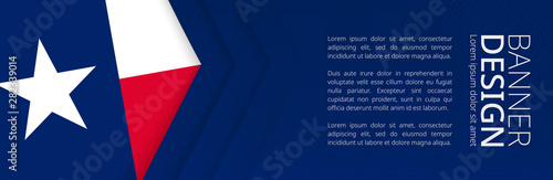 Banner template with flag of U.S. state Texas for advertising travel, business and other.