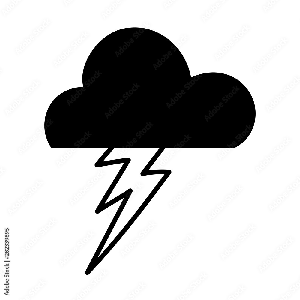 Isolated cloud with thunder design Isolated cloud with thunder design