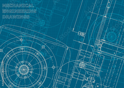 Blueprint. Corporate style. Instrument-making drawings