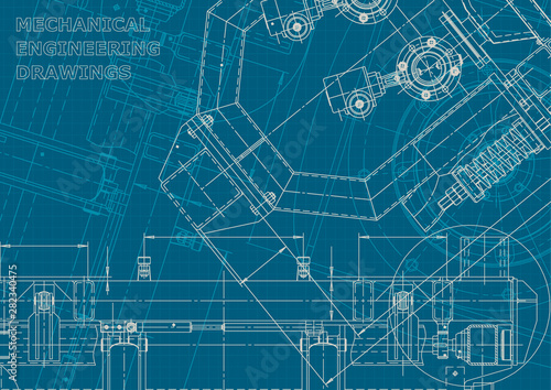 Blueprint. Corporate style. Instrument-making drawings