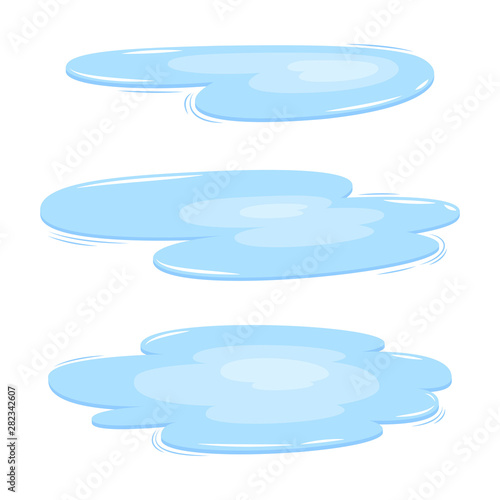 Water puddle isolted on white background