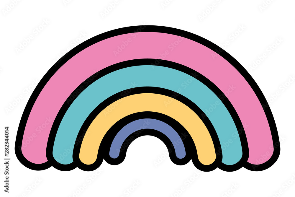 Rainbow with cloud draw design Rainbow with cloud draw design