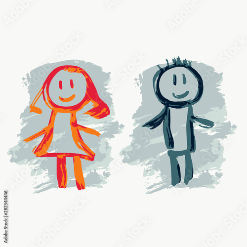 Vector icons Male and female public washroom door lavatory. Ladies and gents restroom or woman and man bathroom