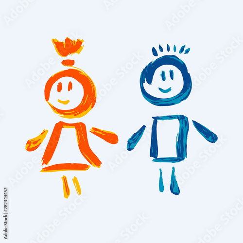 Vector icons Male and female public washroom door lavatory. Ladies and gents restroom or woman and man bathroom