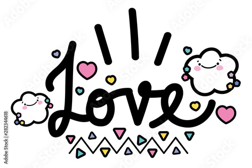 Isolated love word vector design