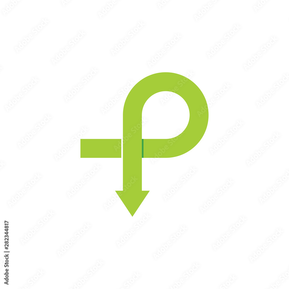 Obraz premium letter p simple overlap design logo vector
