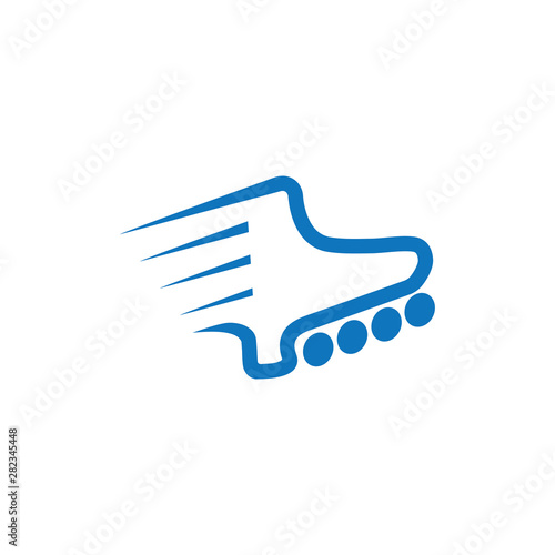 stripes fast inline skate line logo vector