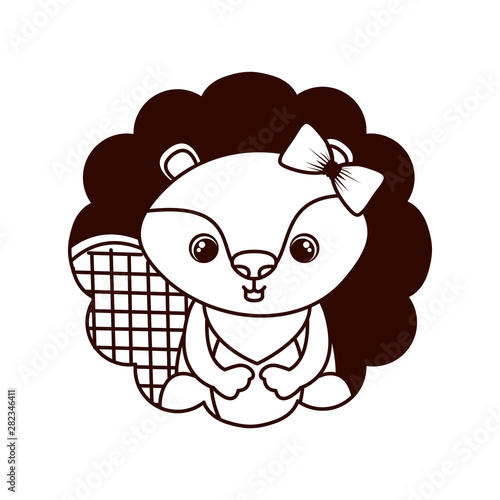 cute and adorable chipmunk with frame