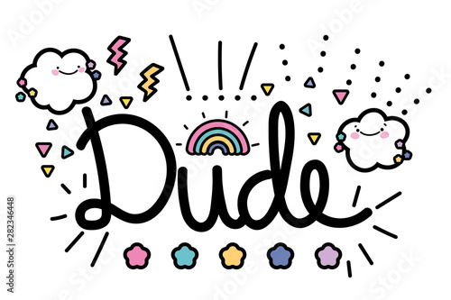 Isolated dude word vector design