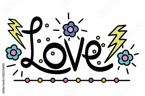 Isolated love word vector design