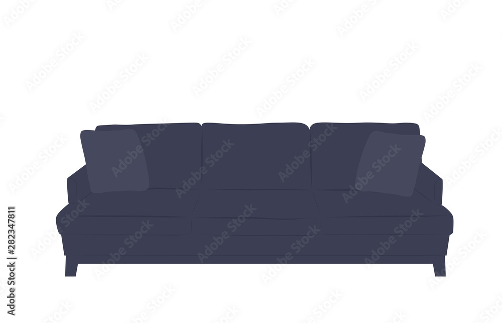 blue sofa isolated vector image of home furniture blue sofa isolated vector image of home furniture
