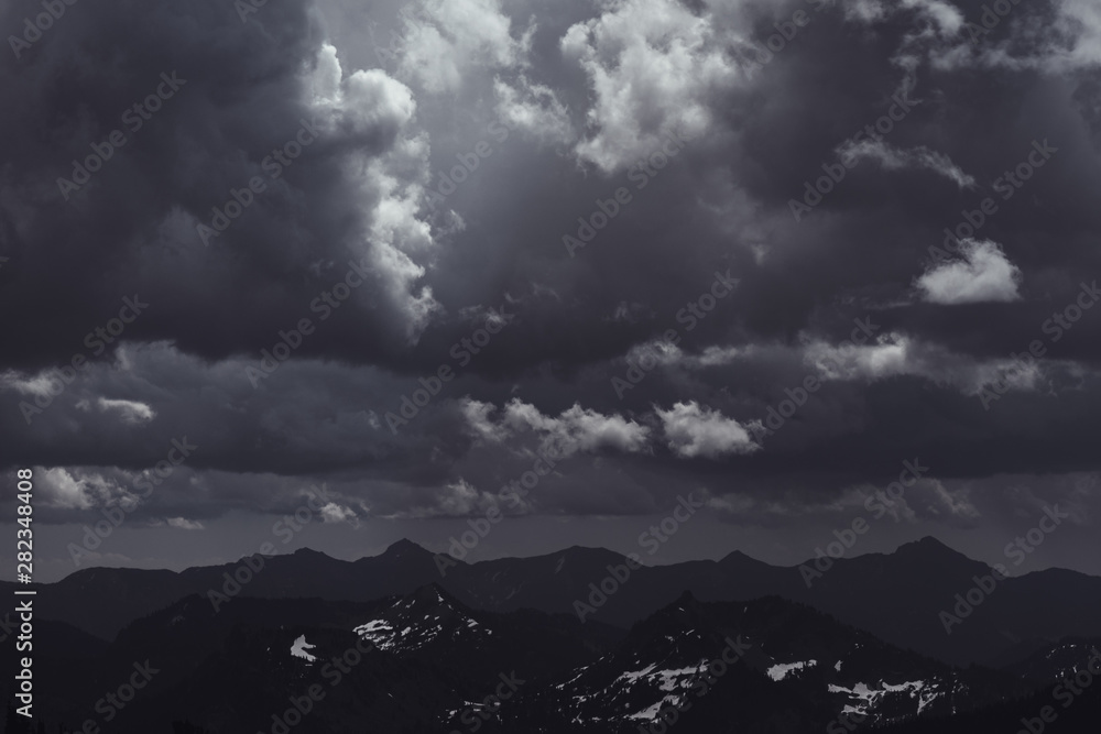 Dramatic Storm Clouds Over the North Cascades Mountain Range