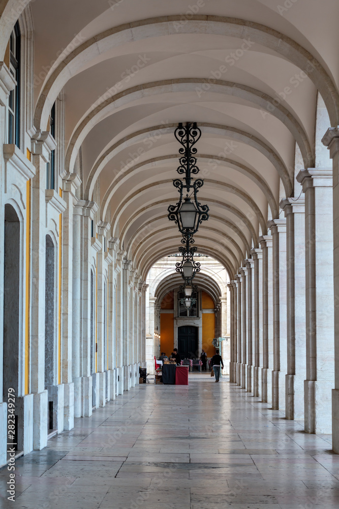 Historical Hallway with columns