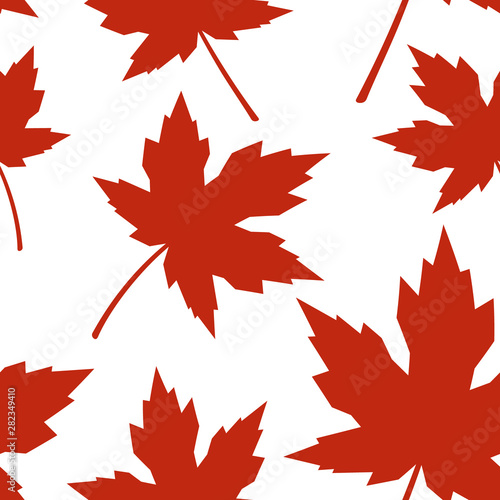 Colorful leaves in flat style  seamless pattern