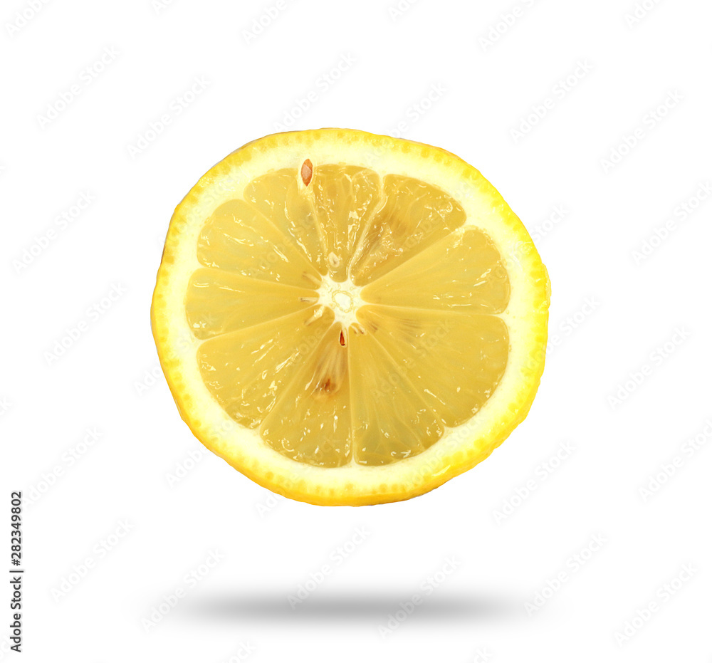 Lemon slices isolated on white background, This has clipping path.