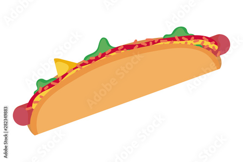 Isolated hot dog design vector illustration