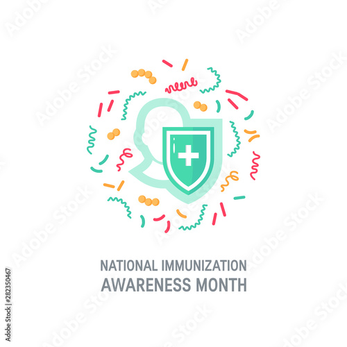 Immune system vector round concept, simple icon