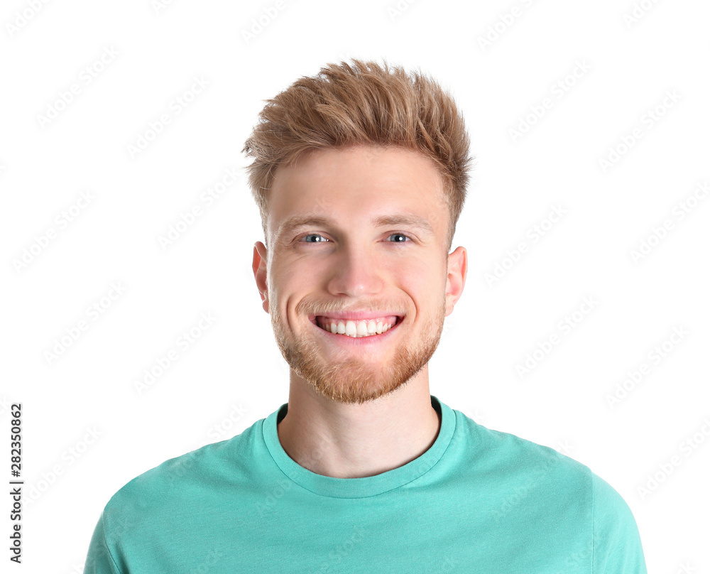 Portrait of handsome young man on white background Portrait of handsome young man on white background