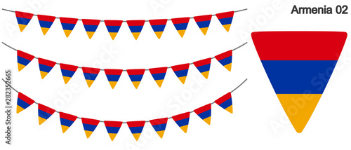 アルメニアの国旗のガーラーンド　ベクターデータ（bunting garland）