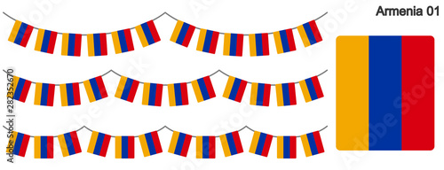 アルメニアの国旗のガーラーンド　ベクターデータ（bunting garland）