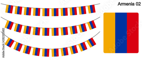 アルメニアの国旗のガーラーンド　ベクターデータ（bunting garland）