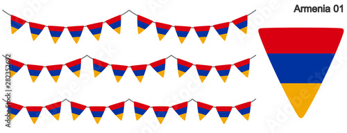 アルメニアの国旗のガーラーンド　ベクターデータ（bunting garland）