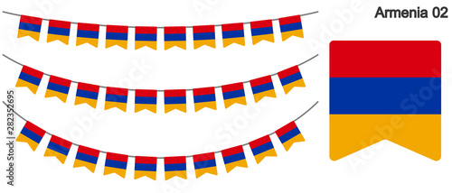 アルメニアの国旗のガーラーンド　ベクターデータ（bunting garland）