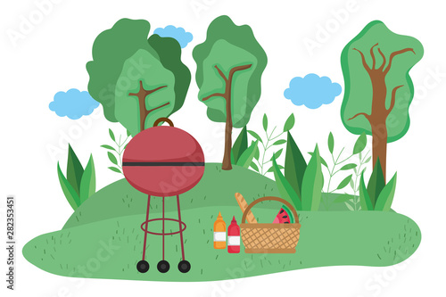 Isolated picnic in park design