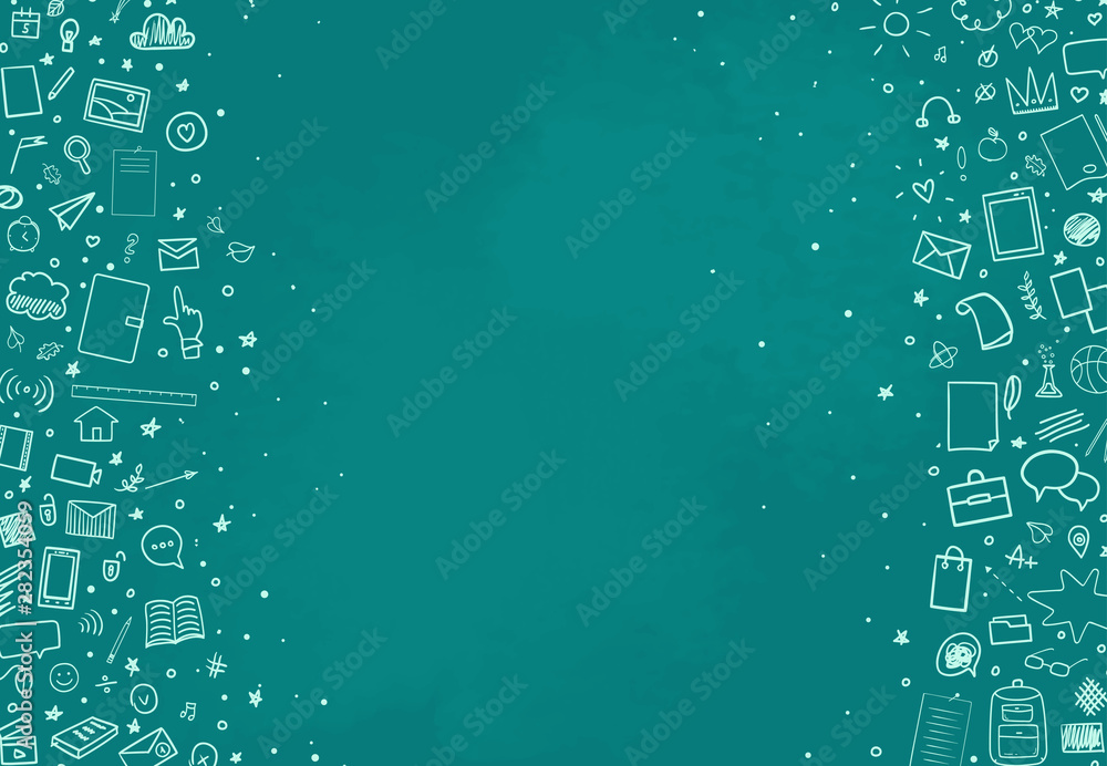 Back to school. Abstract blackboard. Sketchy background with hand drawn school supplies. Banner design. Education concept Back to school. Abstract blackboard. Sketchy background with hand drawn school supplies. Banner design. Education concept