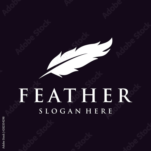 White feather elegant logo design