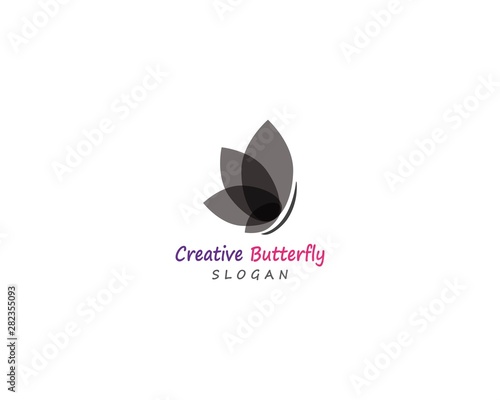 Butterfly conceptual simple, colorful icon. Logo. Vector illustration