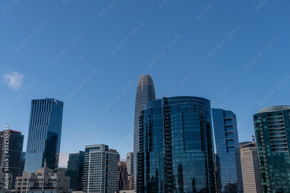 Beautiful view of the San Francisco downtown on a clear summer day, Northern California