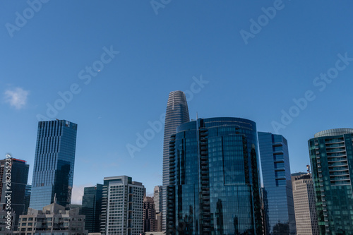 Beautiful view of the San Francisco downtown on a clear summer day  Northern California