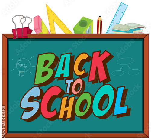Back to school template with blackboard