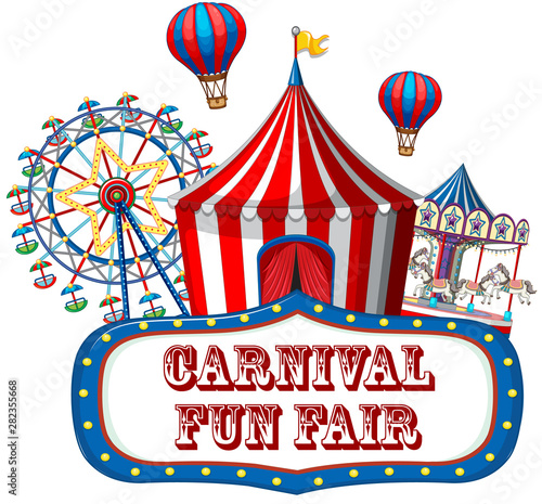 Colorful carnival funfair banner