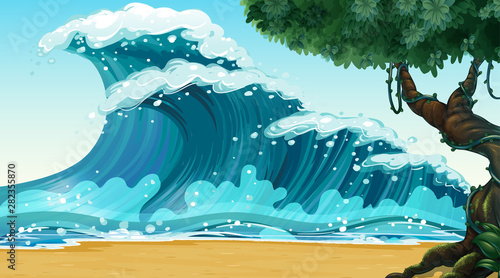 Empty nature beach ocean coastal landscape