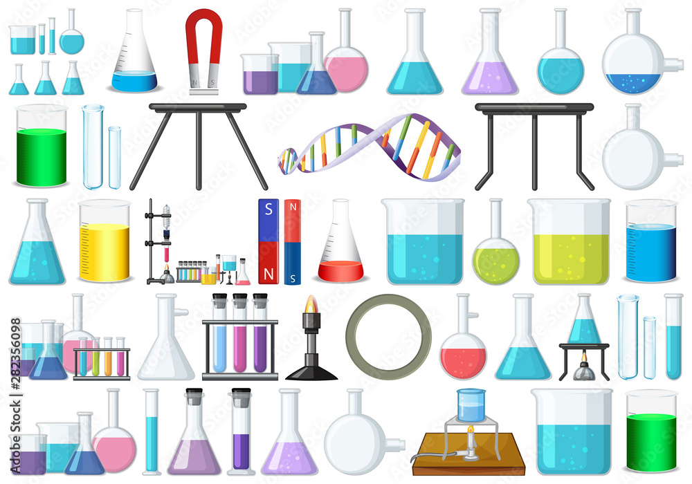 set of science beakers set of science beakers