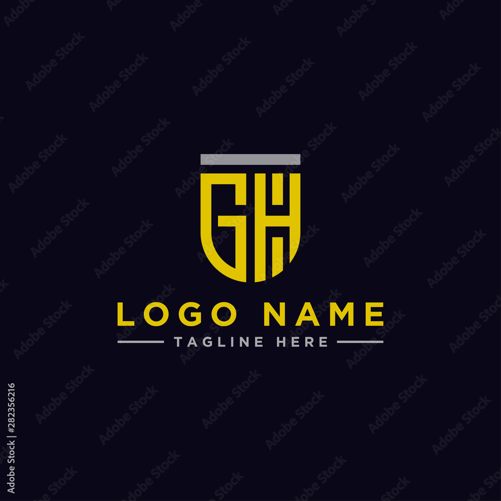 Obraz premium Inspiring company logo design from the initial letters GH logo icon. -Vectors