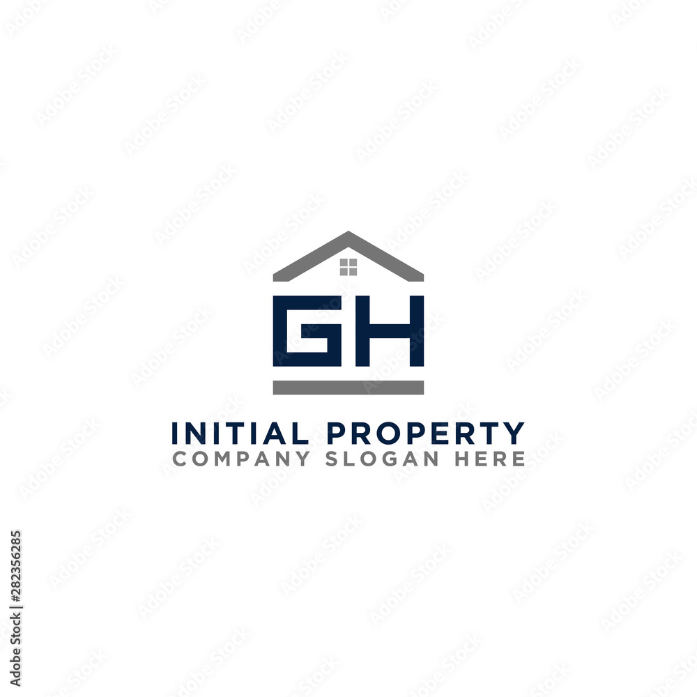 Logo template vector Design, property, real estate with the initials GH - Vector Logo template vector Design, property, real estate with the initials GH - Vector