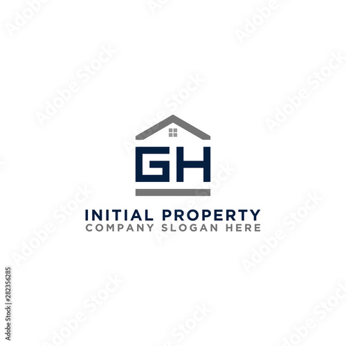 Logo template vector Design, property, real estate with the initials GH - Vector	