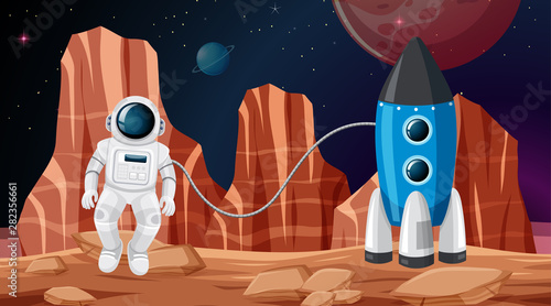 astronaut in space scene