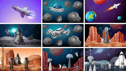 Set of space backgrounds