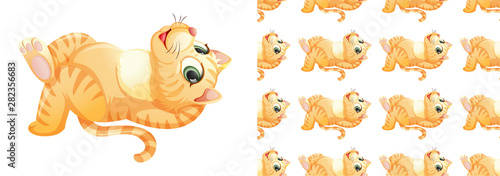 Seamless and isolated animal pattern cartoon
