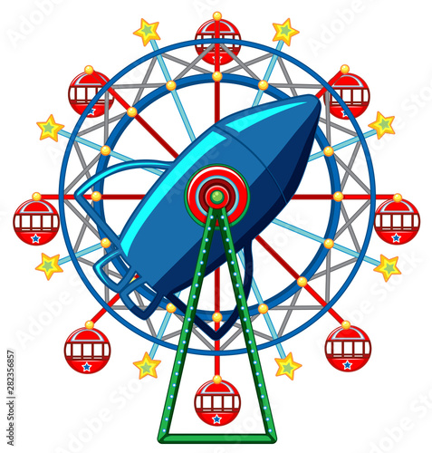 Isolated ferris wheel from amusement park