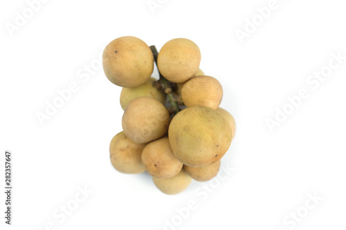  Longkong tropical fruit  Langsat  lanzones  Lansium parasiticum on a white background. - Image