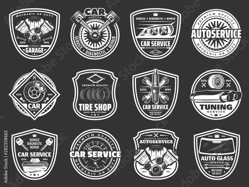 Auto repair service, car wheel tire, spare parts