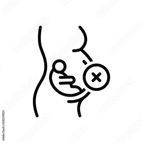 Black line icon for abortion