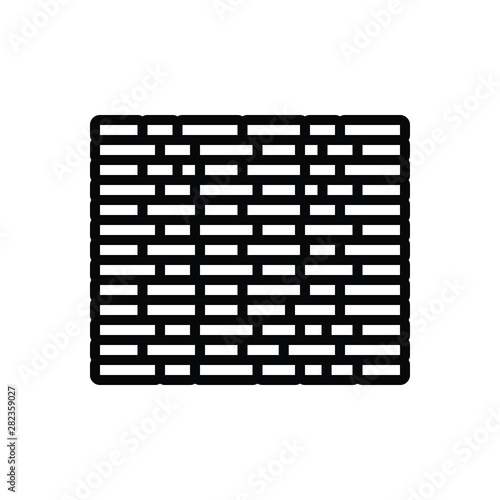 Black line icon for wall 