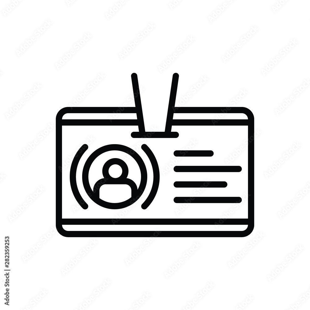 Black line icon for identification Black line icon for identification